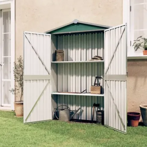 vidaXL Tuinschuur 107,5x46x183 cm gegalvaniseerd staal groen