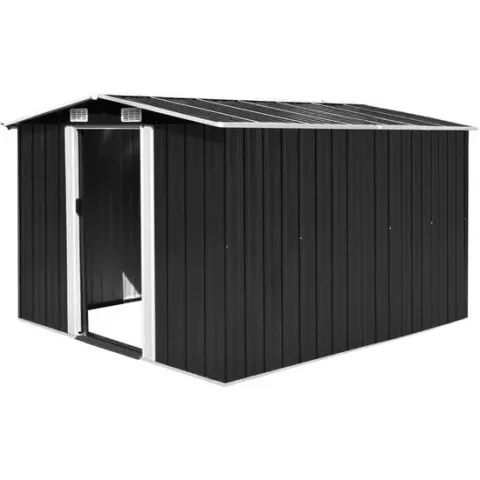 vidaXL Tuinschuur 257x298x178 cm metaal antraciet