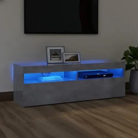 vidaXL Tv-meubel met LED-verlichting 120x35x40 cm betongrijs