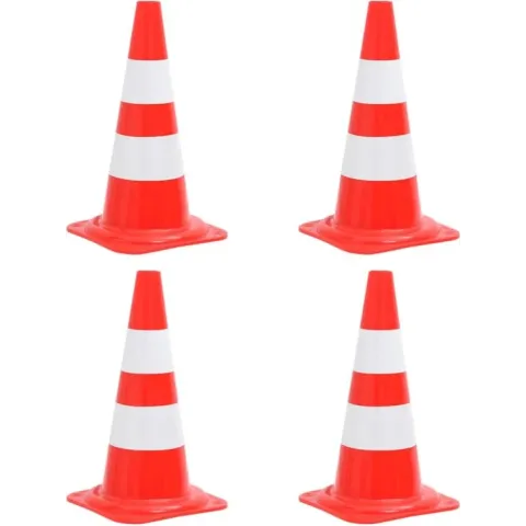 vidaXL Verkeerskegels 4 st reflecterend 50 cm rood en wit