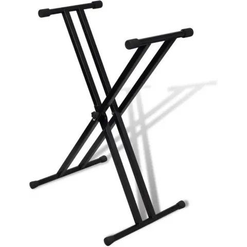 vidaXL Verstelbare keyboardstandaard dubbel X-frame