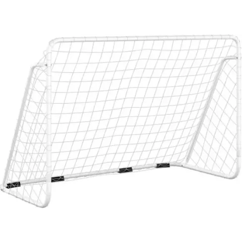 vidaXL Voetbaldoel met net 180x90x120 cm staal wit