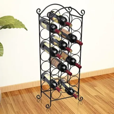 vidaXL Wijnrek - 88 x 34 x 20 cm - Metaal - 21 flessen