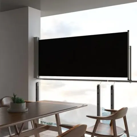vidaXL Zijluifel uittrekbaar 100x300 cm zwart