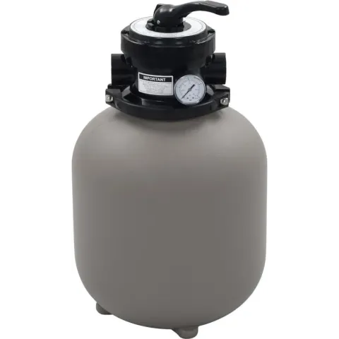 vidaXL Zwembadzandfilter met 4-positie ventiel 350 mm grijs