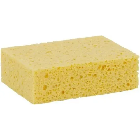 Viscose spons geel 14 x 11 x 3,5 cm - Biologisch afbreekbare sponzen - Schoonmaak / keukenartikelen