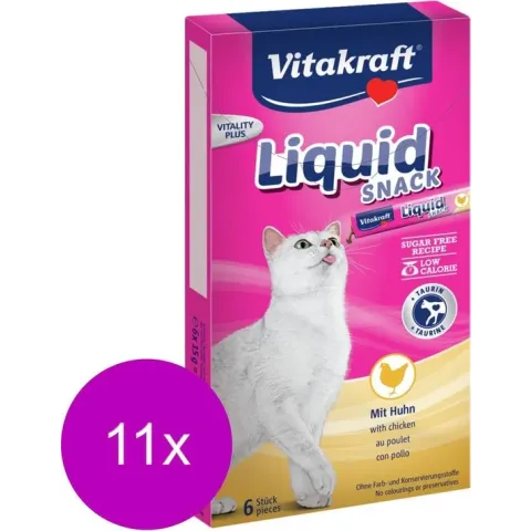 Vitakraft Cat Liquid Kattensnack - Kip - 11 x 6 Stuks