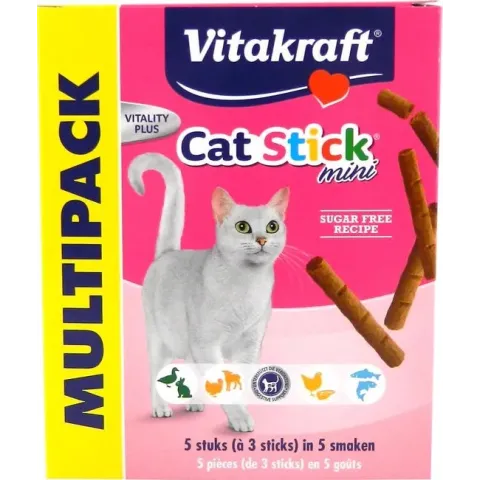 Vitakraft Cat-Stick Mini Kattensnack - Multipack Mix - 5 x 3 Stuks