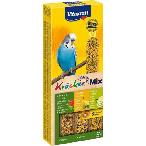 Vitakraft Parkiet Kracker Vijgen/Banaan-Sesam/Kiwi - Vogelsnack