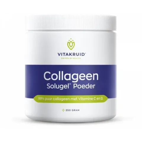 Vitakruid - Collageen Solugel® poeder - 99% puur collageen met Vitamine C en D. - 250 gram
