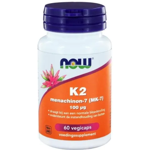 Vitamine K2 Menachinon 100 mcg (60 veggie caps) - Now Foods