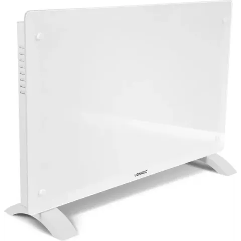 VONROC Luxe elektrische kachel - Convectorkachel met glazen paneel – 2000W- Verwarmt ruimtes tot 24m2 - Bediening zowel met app (via Wifi) als handmatig – Instelbare thermostaat en timer - Wit