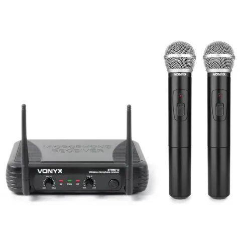 Vonyx STWM712 draadloze VHF microfoonset met 2 handheld microfoons