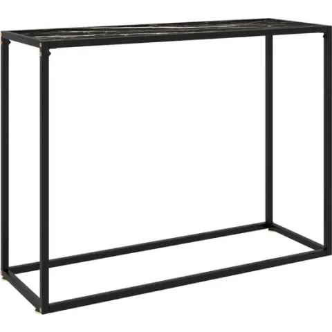 Wandtafel 100x35x75 cm gehard glas zwart