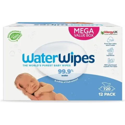 WaterWipes Billendoekjes Bio - 12 x 60 stuks - 720 doekjes