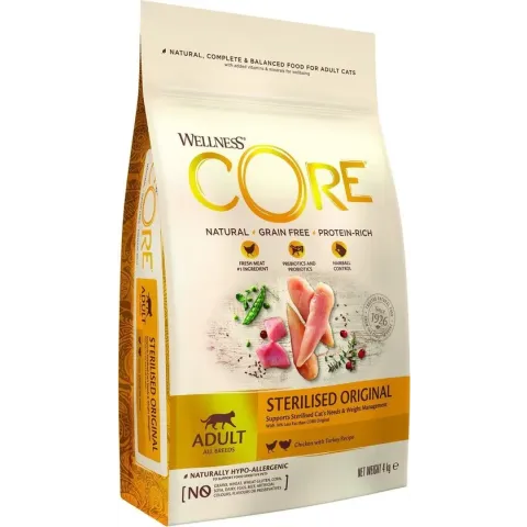 Wellness Core Grain Free Cat Sterilised Kip&Kalkoen - Kattenvoer - 4 kg