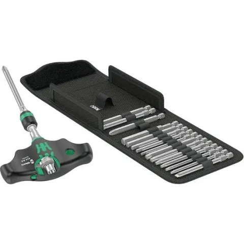 Wera Kraftform Kompakt 400 RA Set 1 Bitschroevendraaier 17-delig Kruiskop Phillips, Kruiskop Pozidriv, Torx, Inbus, Pla