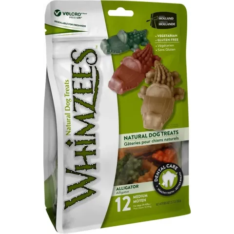 Whimzees Krokodil Hondensnack - 9 cm - 12 Stuks