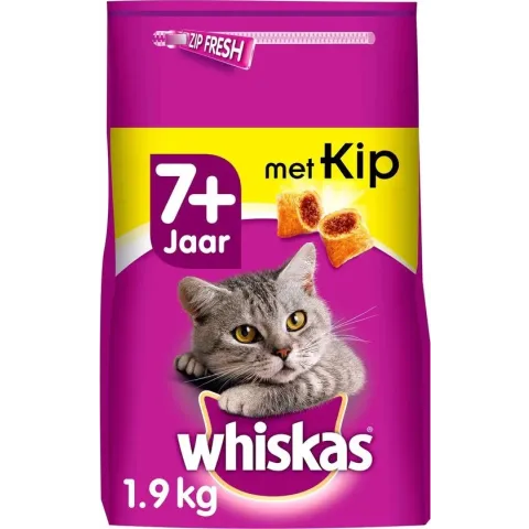 Whiskas Senior Droge Brokjes - Kip - Kattenvoer - 1.9 kg