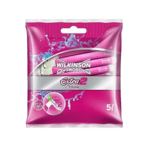 Wilkinson Sword Extra 2 beauty, extra grip, aloe vera  - Wegwerpscheermesjes (5 stuks)