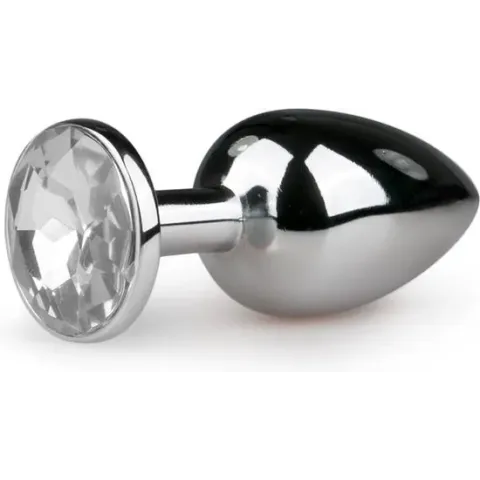 Zilveren buttplug met diamant