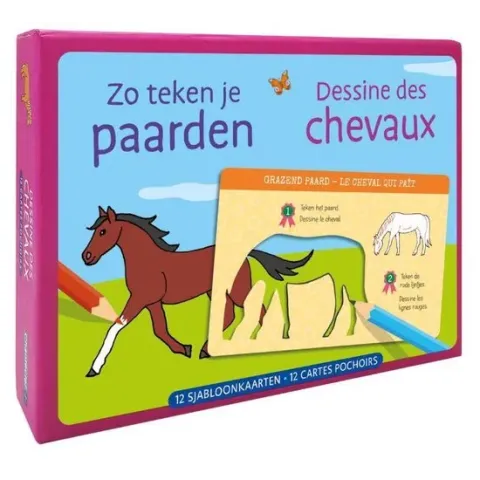 Zo teken je paarden - 12 sjabloonkaarten