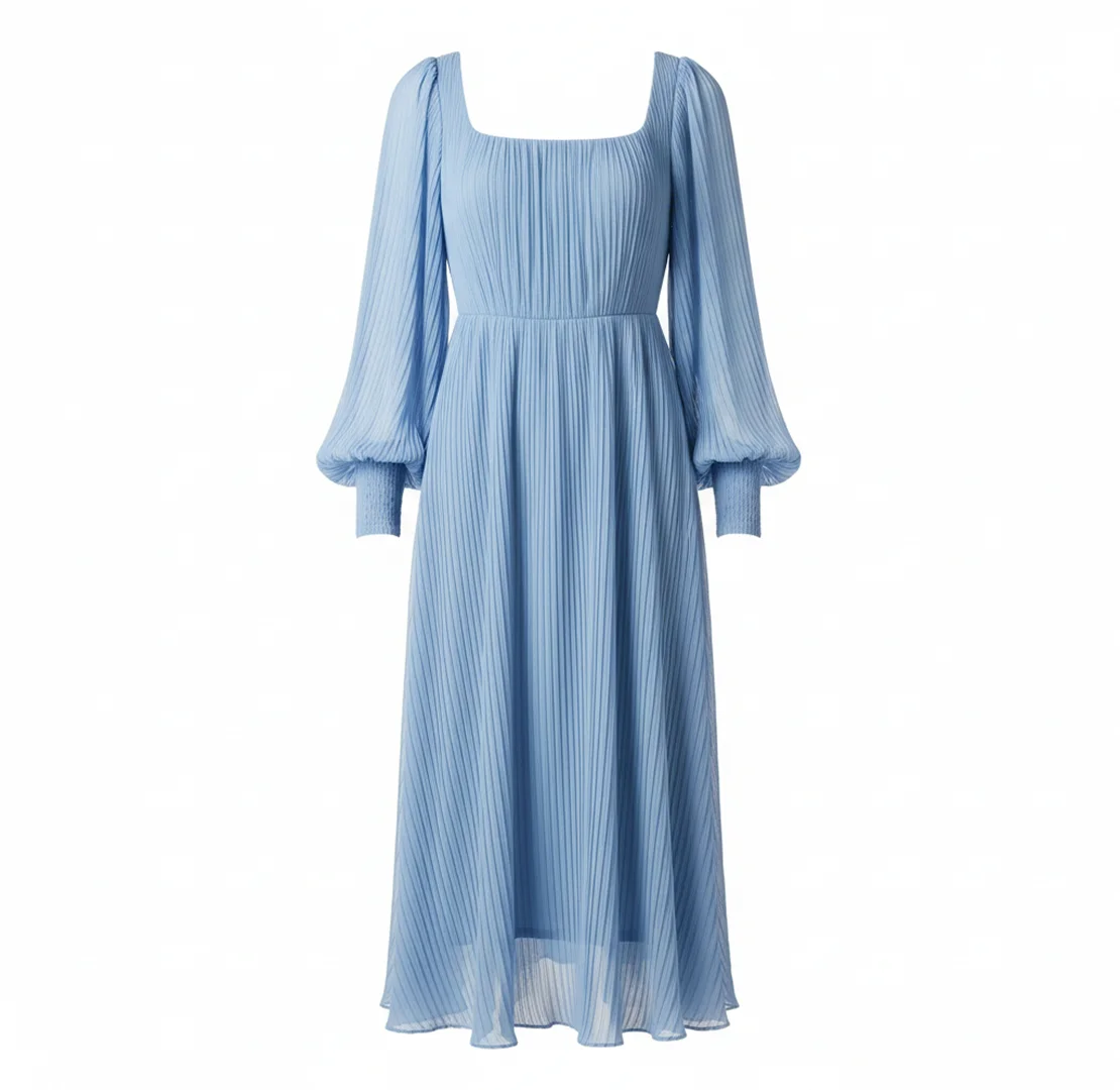 Azure Flowy Maxi Dress