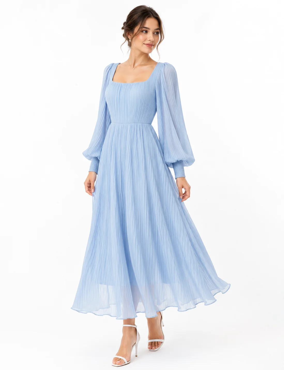 Azure Flowy Maxi Dress thumbnail 4