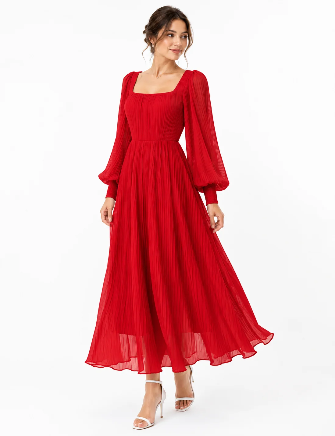 Azure Flowy Maxi Dress thumbnail 4