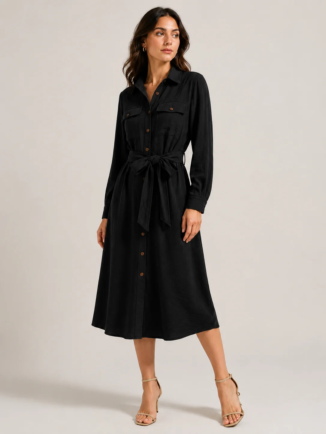 Classic Belted Shirt Dress thumbnail 7