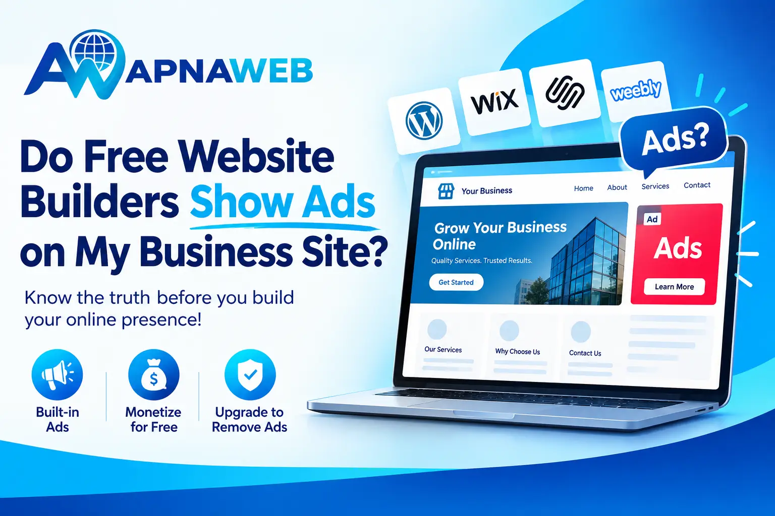 Do Free Website Builders Show Ads on My Business Site