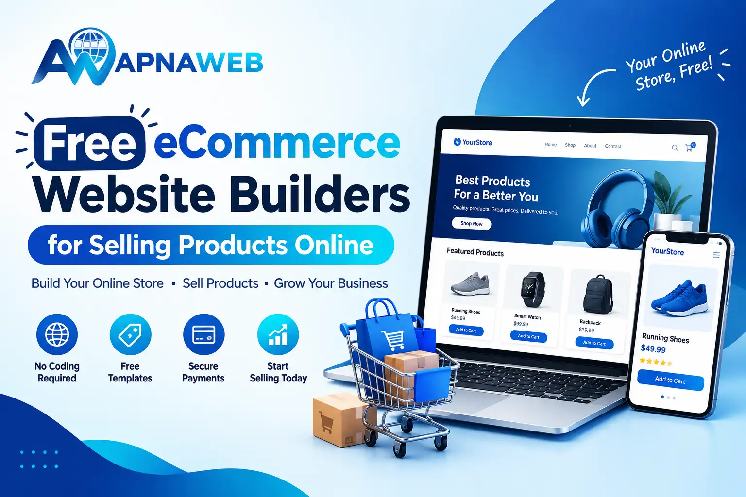 Free Ecommerce Website Builders for Selling Products Online