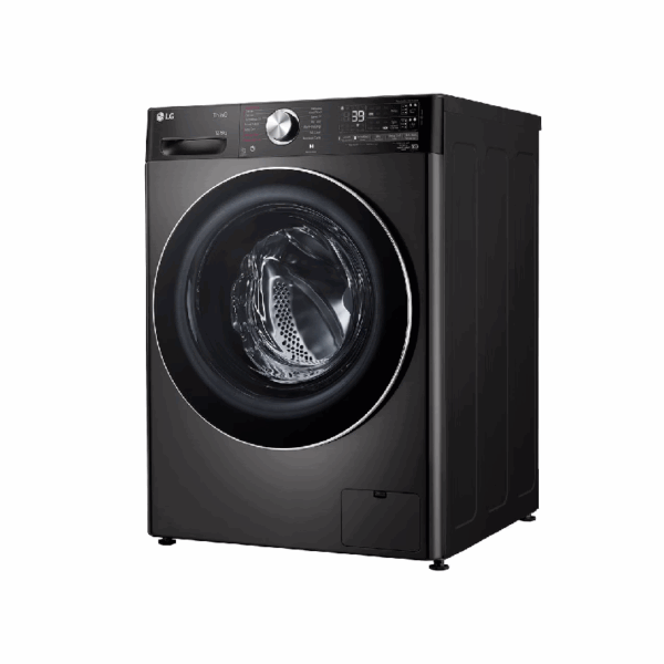 LG Washing Machine 12kg & 8kg Washer & Dryer, Front Load, AI DD, Steam, Chrome Rim, Glass Door, Smart Diagnosis, ThinQ Wi-Fi, Turbo Wash F4V9BDP2EE