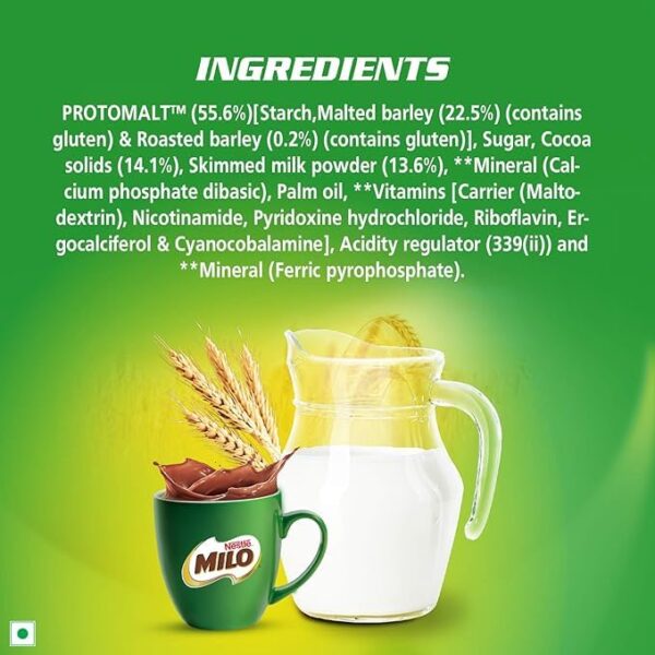 Nestle Milo Chocolate Milk Powder Active-Go, Low GI, Source of Protein, 8 Vitamins & Minerals, 10g Sachet (Pack of 12)