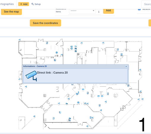 Screenshot of a modal from a floorplan showing the same icon present on the floorplan map and not much else.  Illustrative that the pop-up modal in this example is less than helpful.