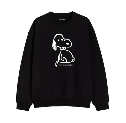 SNOOPY ENTERO HINCHAO - Polerón//Black