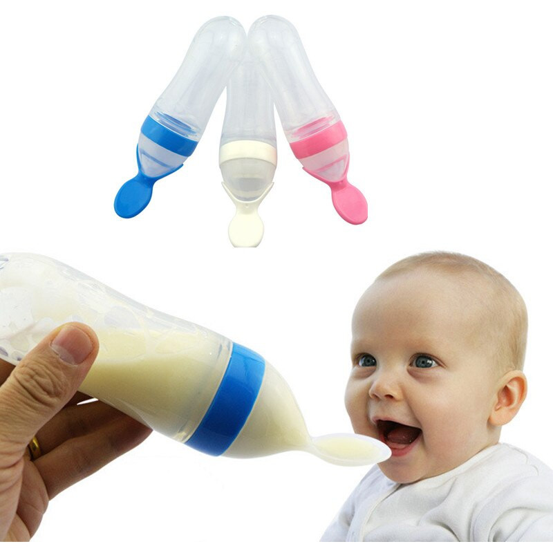 Mumlove Baby Food Feeder Bottle With Spoon And Squeeze