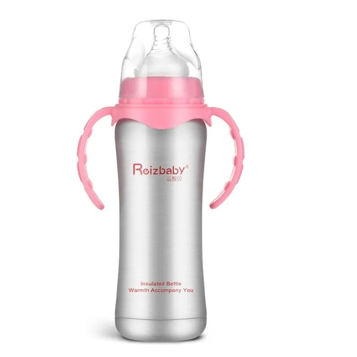 Mumlove 240 Ml Baby Thermos, Baby Bottle Thermos Stainless Steel Feeding Bottle, Nursing Bottle Nipple Insulation Cup Vacuum Flask Milk Bottle