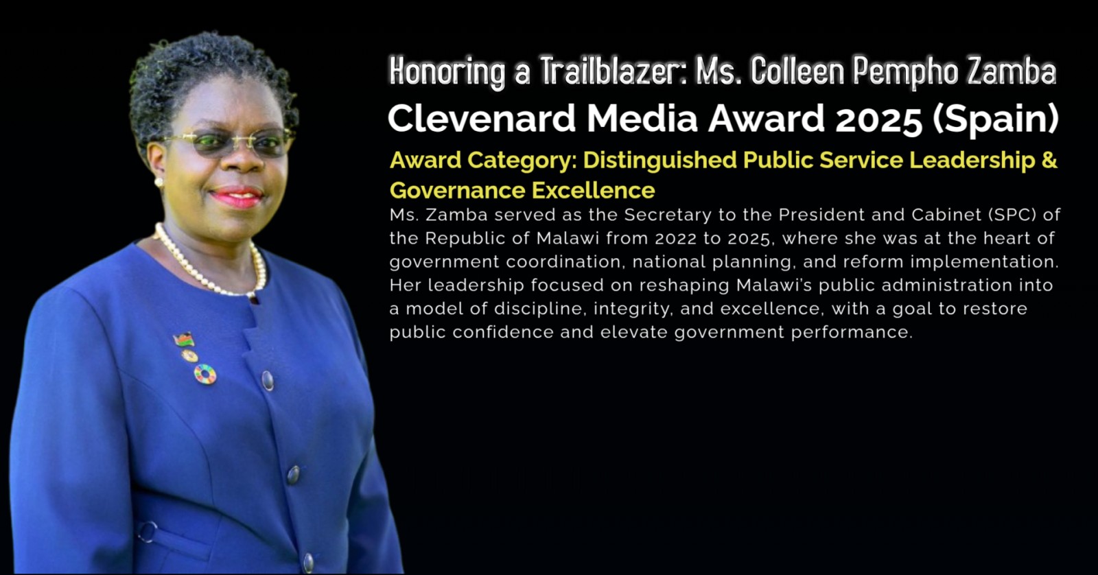 Honoring a Trailblazer: Ms. Colleen Pempho Zamba