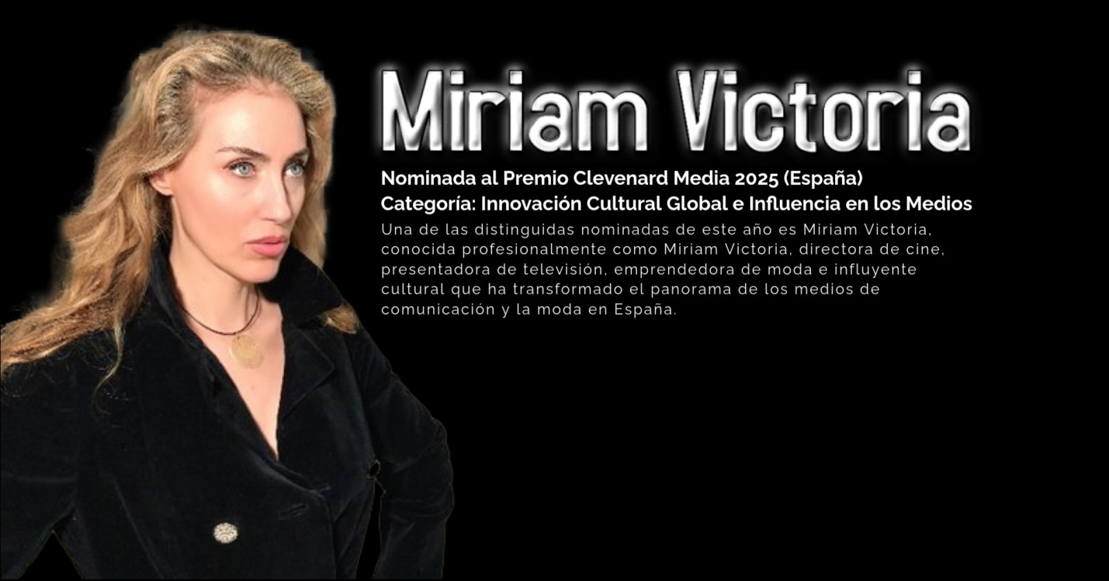 Miriam Victoria nominada a los Clevenard Media Awards 2025