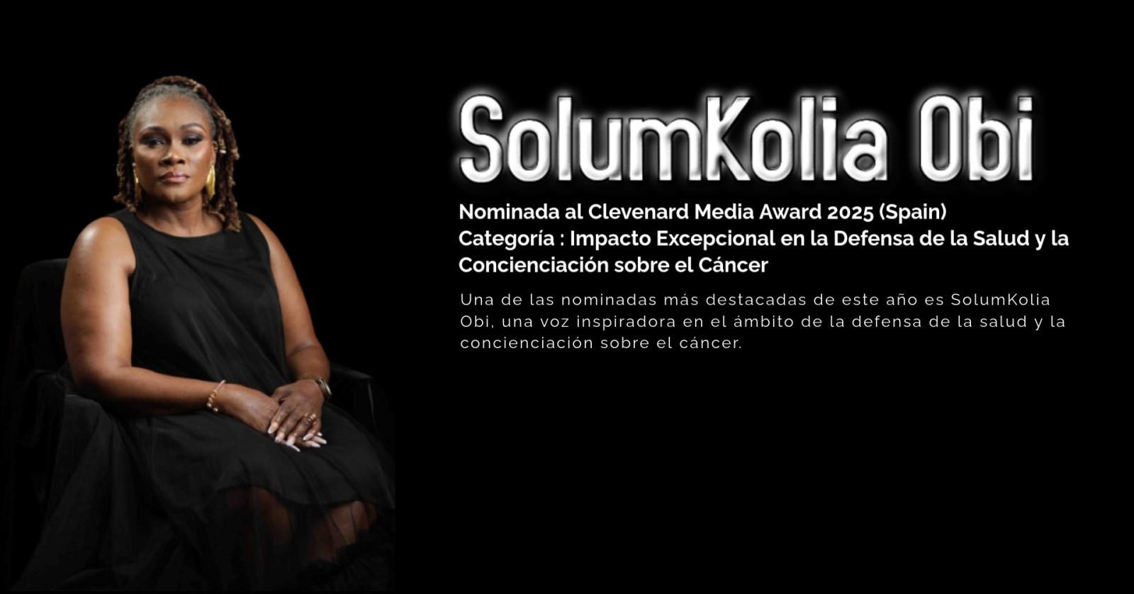 SolumKolia Obi nominada al Clevenard Media Award 2025