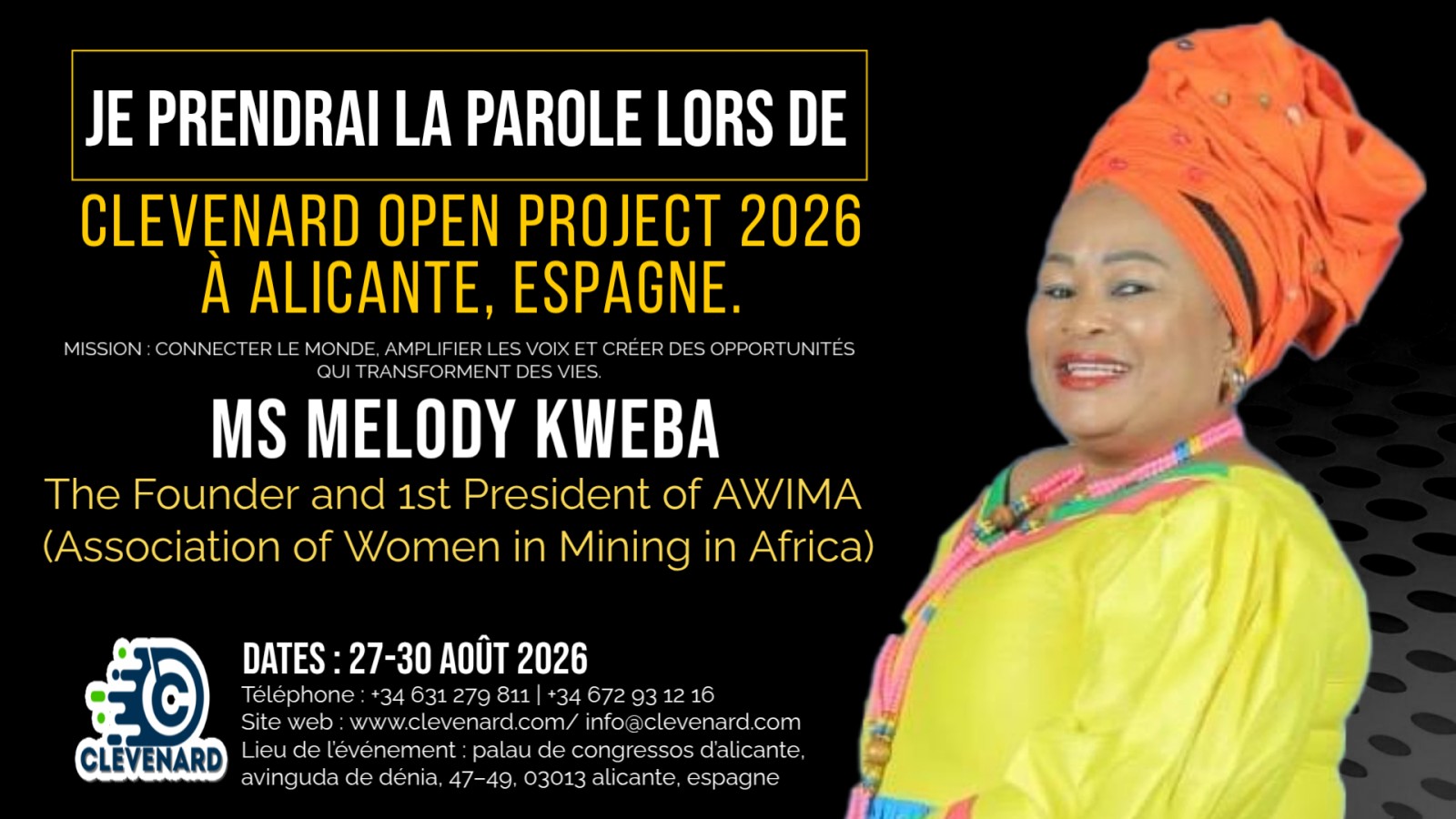 Clevenard to Honour Ms. Melody Kweba at the 2026 Clevenard Global Awards – 3rd Edition in Alicante, Spain