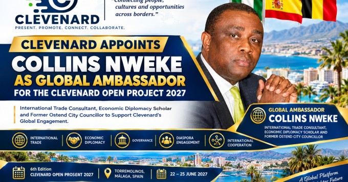 CLEVEnARD APPOINTS COLLINS NWEKE AS GLOBAL AMBASSADOR FOR THE CLEVEnARD OPEN PROJECT 2027