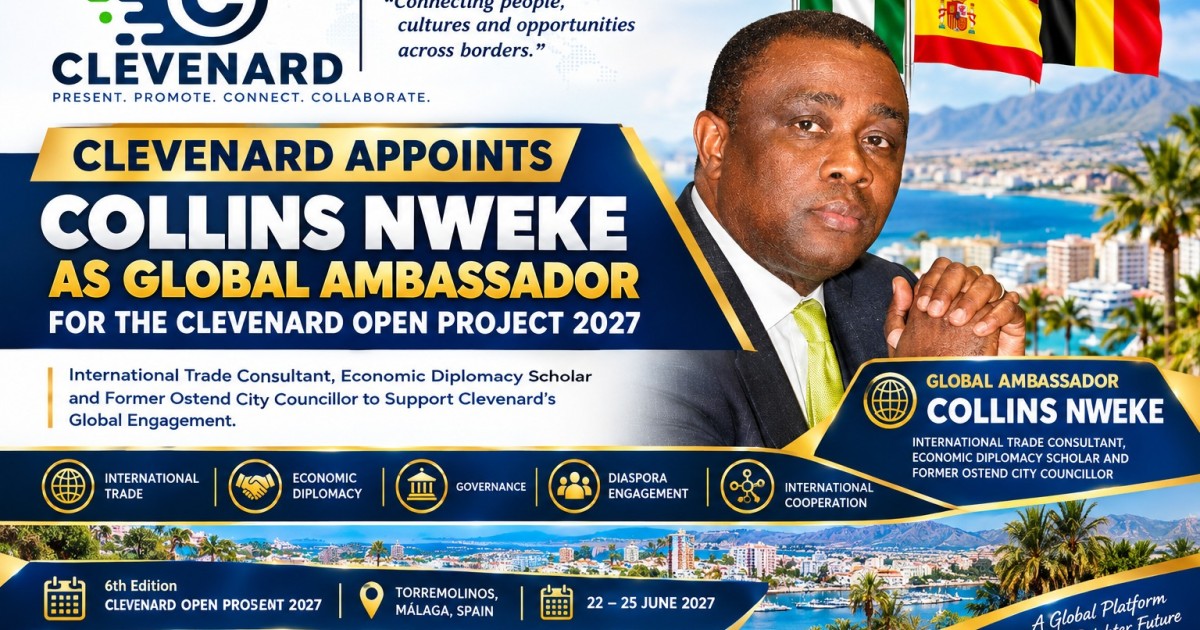 CLEVEnARD APPOINTS COLLINS NWEKE AS GLOBAL AMBASSADOR FOR THE CLEVEnARD OPEN PROJECT 2027