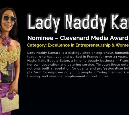 Lady Naddy Kamara Nominated for the Clevenard Media Award 2025 in Palma de Mallorca, Spain