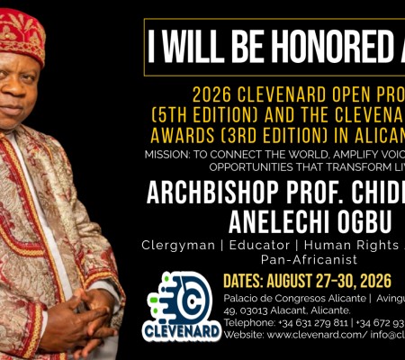 Clevenard to Honour Archbishop Prof. Chidiebere Anelechi Ogbu at the 2026 Clevenard Open Project & Clevenard Global Awards in Alicante, Spain