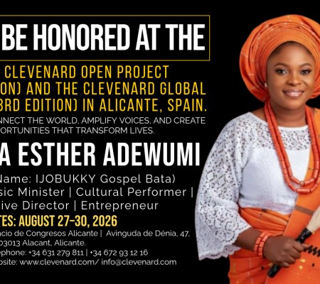 Clevenard to Honour Bukola Esther Adewumi at the 2026 Clevenard Open Project & Global Awards in Alicante, Spain