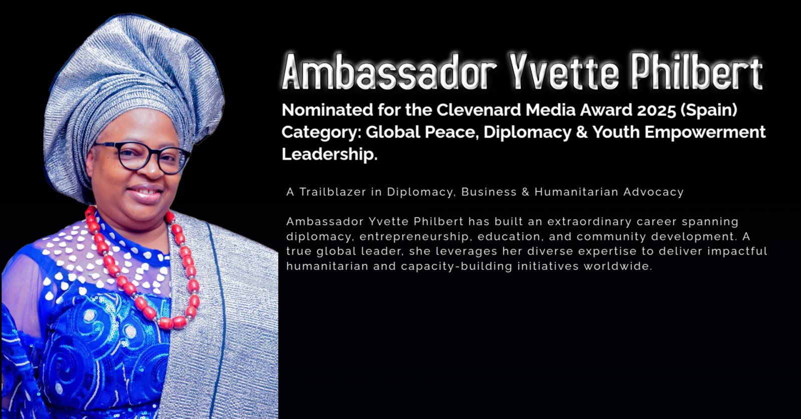 Ambassador Yvette Philbert Nominated for the Clevenard Media Award 2025