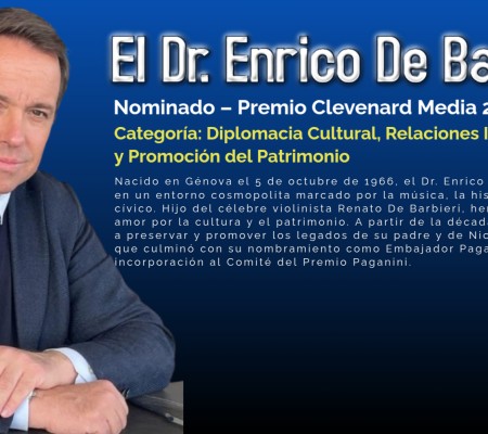 El Dr. Enrico De Barbieri Nominado al Clevenard Media Award 2025