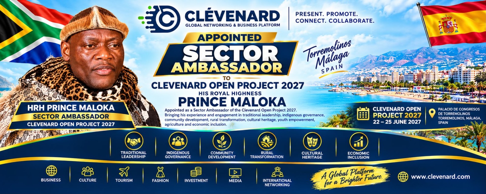 CLEVEnARD APPOINTS HRH PRINCE MALOKA AS SECTOR AMBASSADOR OF THE CLEVEnARD OPEN PROJECT 2027